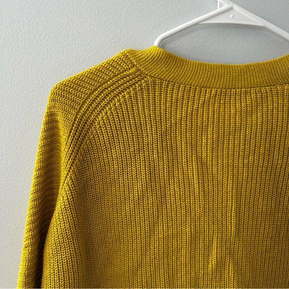 J. Crew V-Neck Cotton Blend Button Cardigan Chartreuse Size Small AX752 - Picture 8 of 10